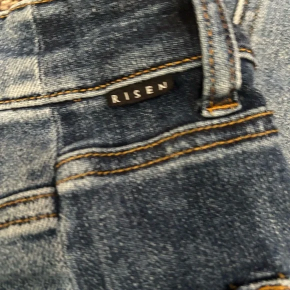 Risen Women’s  Jeans 3 Cropped Cuff Stretch - Picture 7 of 8